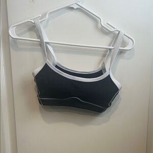 Fern Fitness Women's Black and White Sports Bra